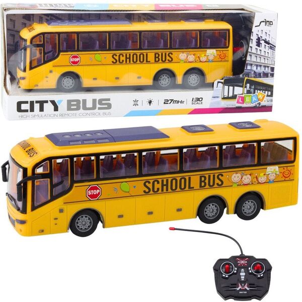 Autobus Zdalnie Sterowany RC Szkolny 1:30 Światła Żółty