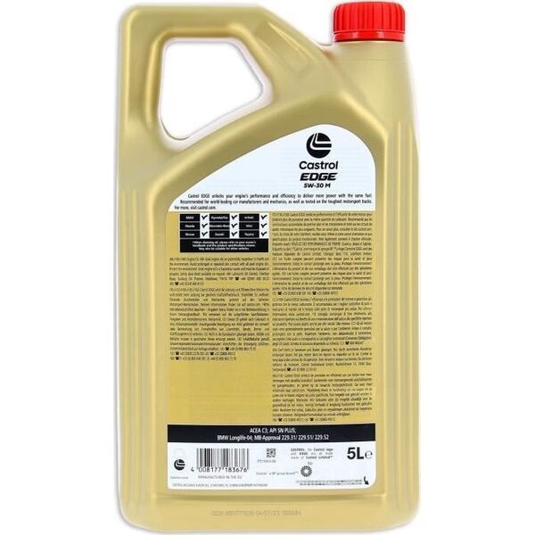 Castrol Olej silnikowy Castrol Edge Benzyna Diesel Hybrydowy 5W30 5 L