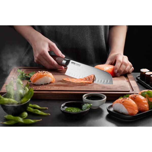 NPC Polska GEFU Nóż Santoku ENNO z rowkami do obierania 18 cm