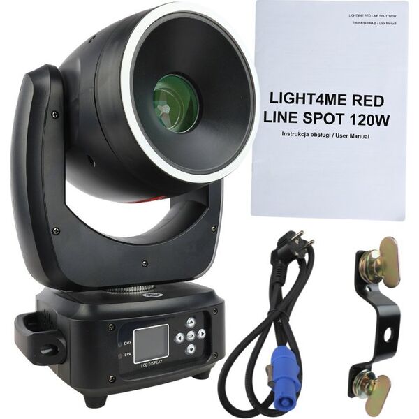 GŁOWICA RUCHOMA GŁOWA LED LIGHT4ME RED LINE SPOT 120W OŚWIETLENIE SCENICZNE