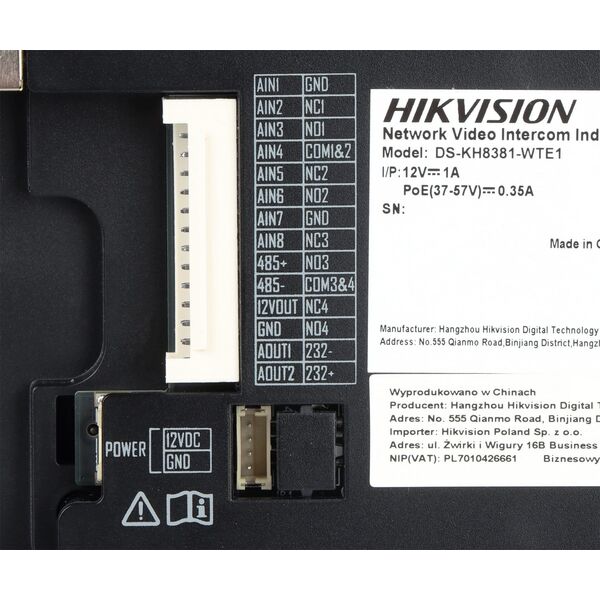PANEL WEWNĘTRZNY Wi-Fi / IP DS-KH8381-WTE1 Hikvision