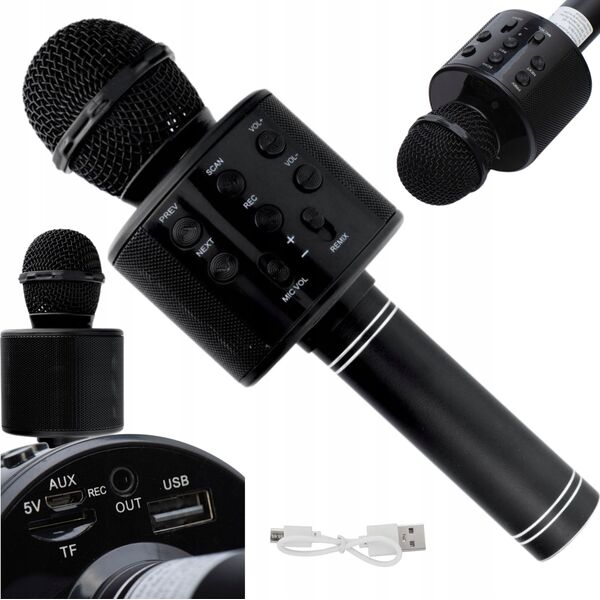 Mikrofon OEM Mikrofon multimedialny karaoke CR58 czarny