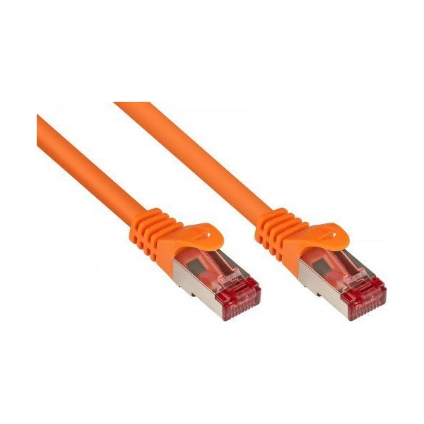 Good Connections RNS Patch Cable with Rastnasenschutz, Cat. 6, S/FTP, PiMF, PVC, 250MHz, orange, 0,5m, Good Connections (8060- 005O)