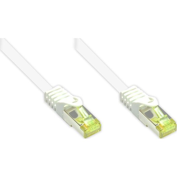 Good Connections RJ45 Patch Cable withCat.7 RohCable and Rastnasenschutz (RNS), S/FTP, PiMF, halogen free, 600MHz, OFC, white, 1m, Good Connections (8070R- 010W)