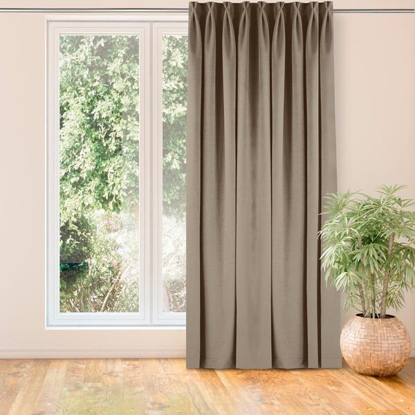 Homede Homede Zasłona VILA velvetowa na flexach 265x225 beżowa wzór 1