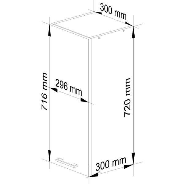 Fabryka Mebli Akord WISZĄCA SZAFKA KUCHENNA OLIWIA W 30cm BIAŁA-BIAŁY POŁYSK H720