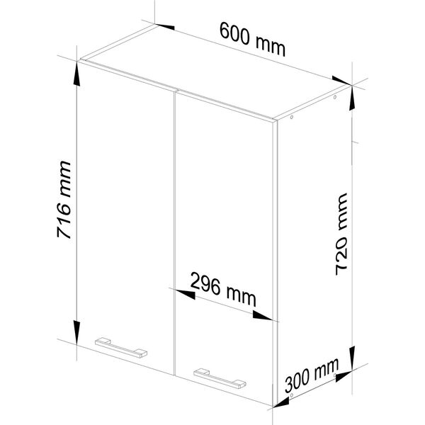 Fabryka Mebli Akord WISZĄCA SZAFKA KUCHENNA OLIWIA W 60cm BIAŁA-BIAŁA POŁYSK H720