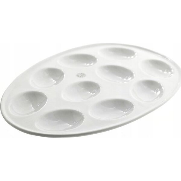 MPLCo Porcelanowy półmisek Talerz Biały do jajek 27 cm