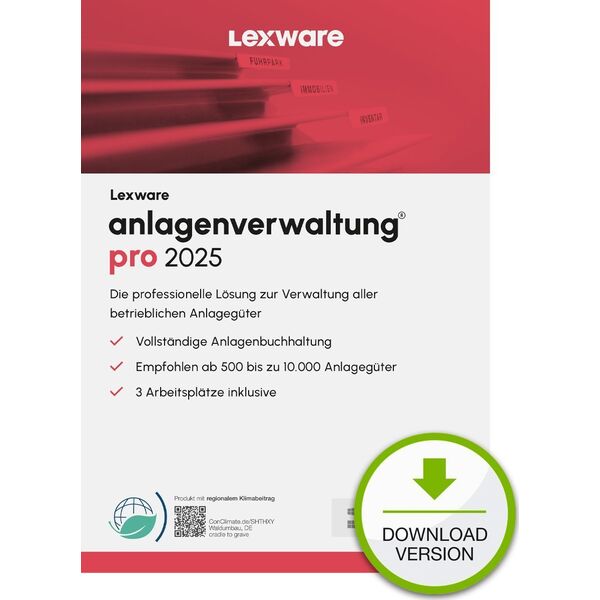 Program Lexware Lexware anlagenverwaltung pro 2025 "unbegrenzte Laufzeit" Download Księgowość 1 lat(a)