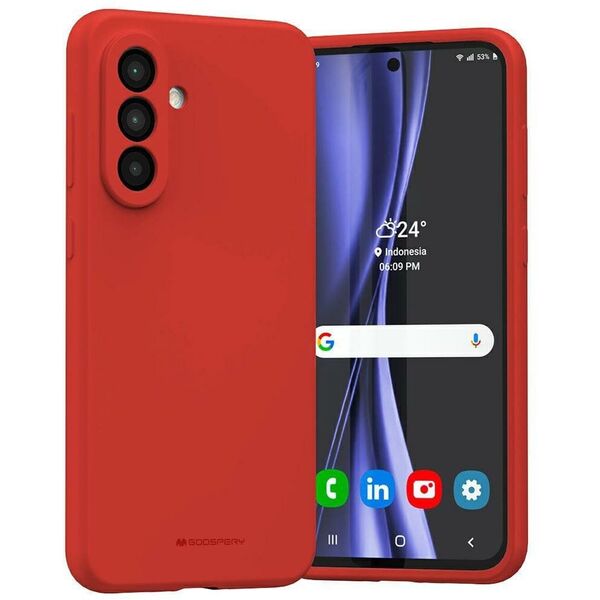 Etui Mercury Silicone do Samsung Galaxy  A56 czerwony