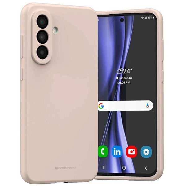 Etui Mercury Silicone do Samsung Galaxy  A56 różowo-piaskowy