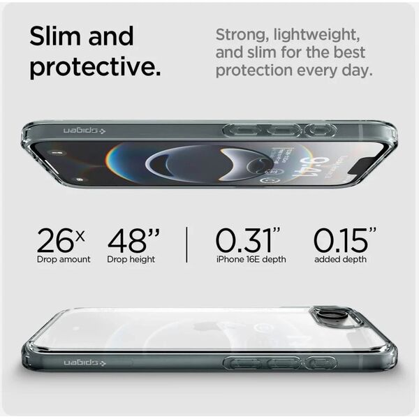 Etui Spigen Ultra Hybrid do iPhone 16E Space Crystal TPU+PC Przezroczyste