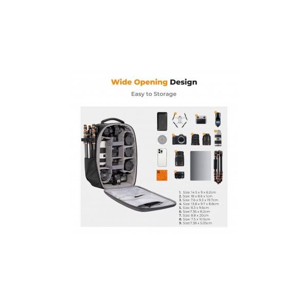 Plecak fotograficzny K&F Concept Nature Wander 22 l - czarny