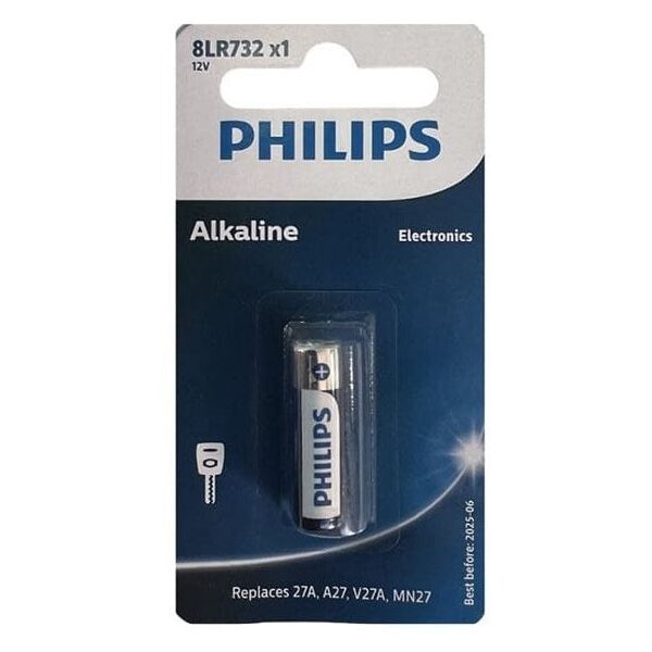 Bateria alkaliczna, A27, A27, 12V, PHILIPS, blistr, 1-pack, 8LR732/01B, MN27,GP27A,L828,V27GA,EL812,MS27