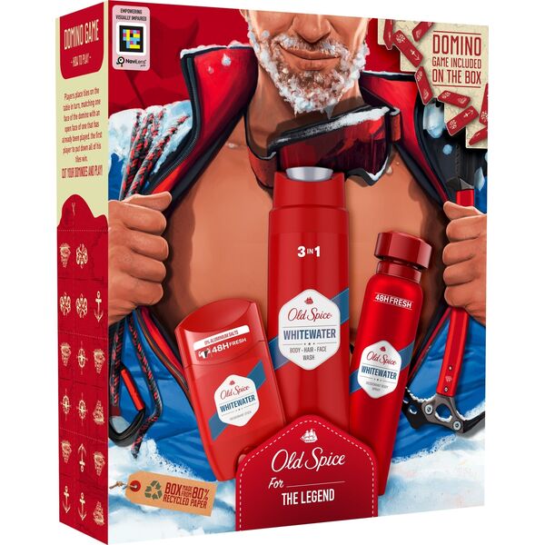 Old Spice zestaw Whitewater żel pod prysznic 250ml   dezodorant 150ml   stick 50ml  2023