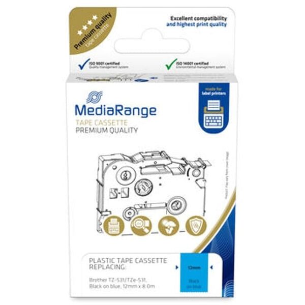 Ταινία εκτύπωσης MediaRange Brother TZ-531/TZe-531 12mm,8m μαύρο