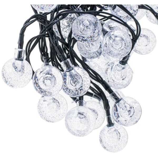 Lampki ogrodowe solarne kulki 7m 50LED ciepły biały
