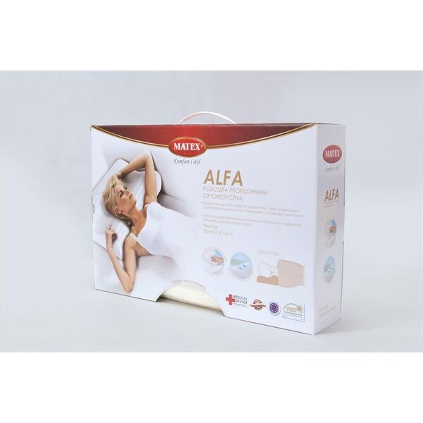 Matex Poduszka profilowana – ortopedyczna ALFA 50x33x7,5/10 Ecru - TIPPS