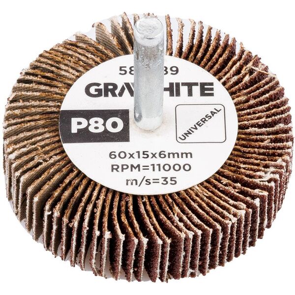 Ściernica listkowa trzpieniowa 60 x 15 x 6 mm, P80