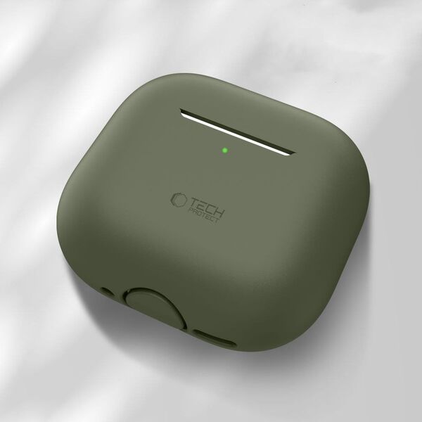 Etui Tech-Protect Silicone na Apple AirPods 4 - oliwkowe
