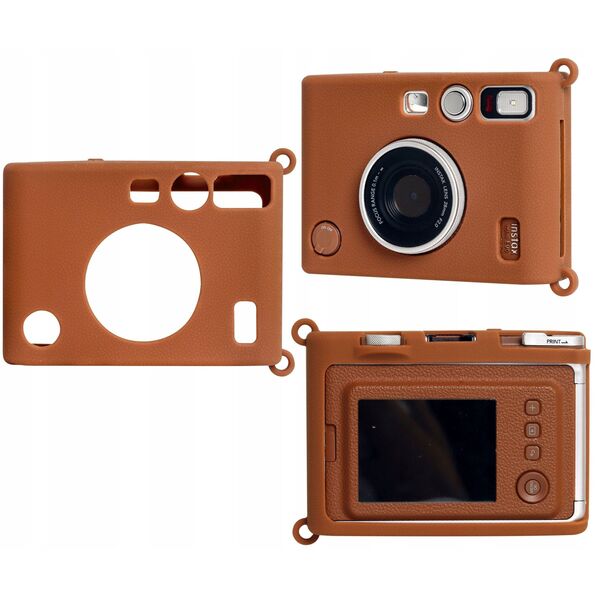 Futerał Etui Pokrowiec Case Silikon Fuji Fujifilm Instax Mini Evo / Brązowy