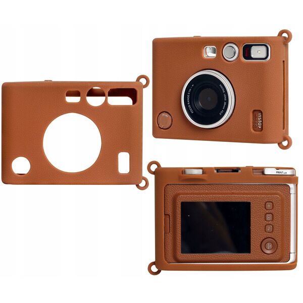 Futerał Etui Pokrowiec Case Silikon Fuji Fujifilm Instax Mini Evo / Brązowy