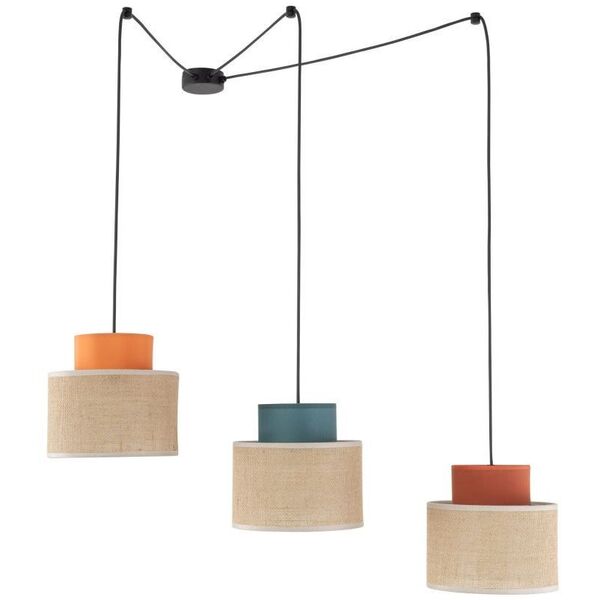 TK Lighting Duo 3140 lampa wisząca zwis 3x15W E27 juta/multikolor