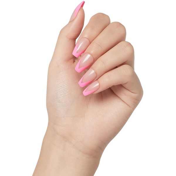 KISS Sztuczne paznokcie samoprzylepne Salon Acrylic French - Squared (rozmiar:M) 1op.-28szt