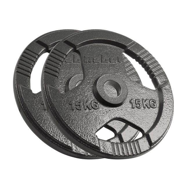 Obciążenie żeliwne olimpijskie zestaw 2x15kg, otwór 51mm, talerz z uchwytami, REBEL ACTIVE