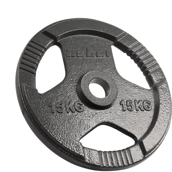 Obciążenie żeliwne olimpijskie zestaw 2x15kg, otwór 51mm, talerz z uchwytami, REBEL ACTIVE