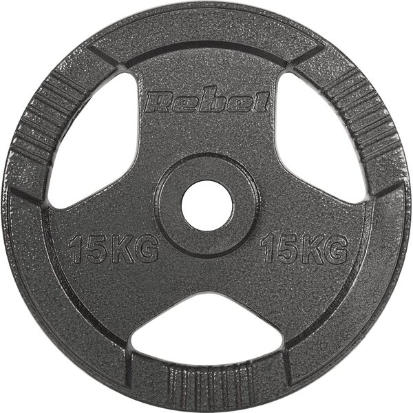 Obciążenie żeliwne olimpijskie zestaw 2x15kg, otwór 51mm, talerz z uchwytami, REBEL ACTIVE