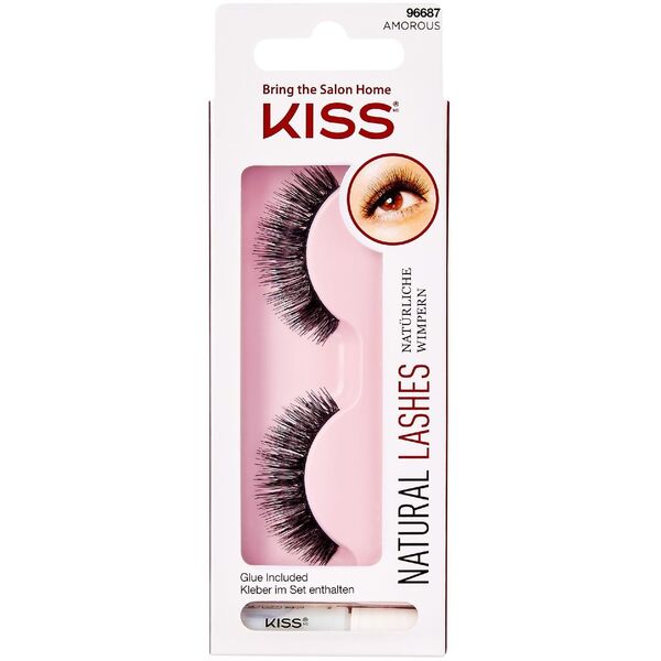 KISS Sztuczne Rzęsy Natural Lashes - Amorous 1 para + klej 1g