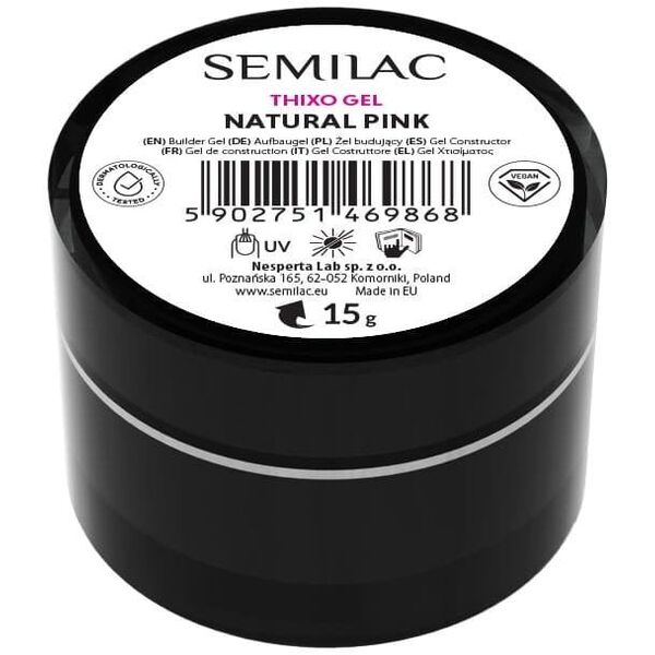 SEMILAC Żel budujący Thixo Gel - Natural Pink 15 g