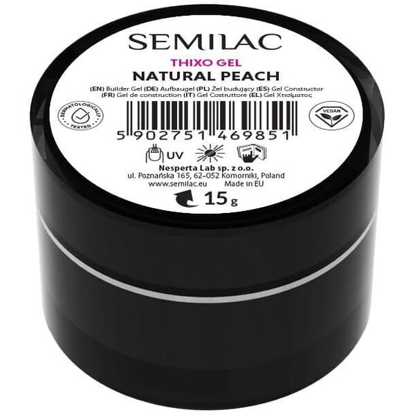 SEMILAC Żel budujący Thixo Gel - Natural Peach 15 g