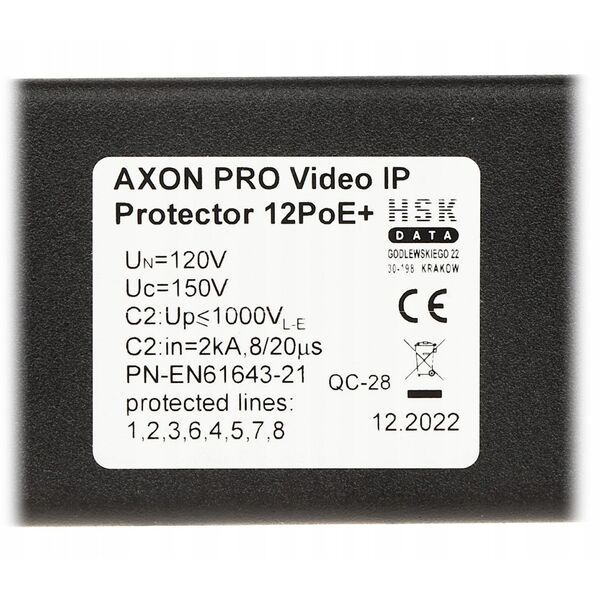 Urządz. zabezpiecz. AXON PRO Video IP Protector 12 PoE+ W0042