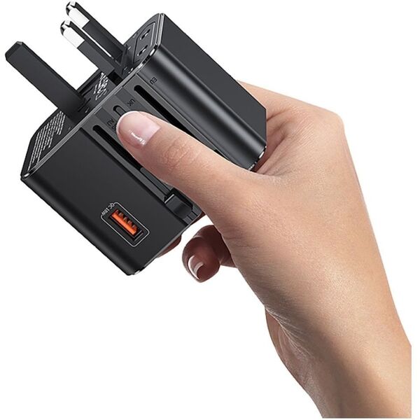 Travel Charger Adapter USAMS CC309 2xUSB-C 25W 4in1 US/AU/EU/UK black
