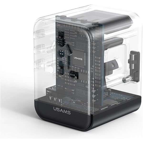 Travel Charger Adapter USAMS CC309 2xUSB-C 25W 4in1 US/AU/EU/UK black
