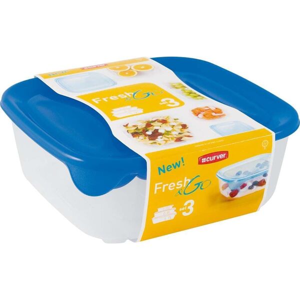 Curver Zestaw trzech pojemników Fresh&Go 3szt. (3253928924027)