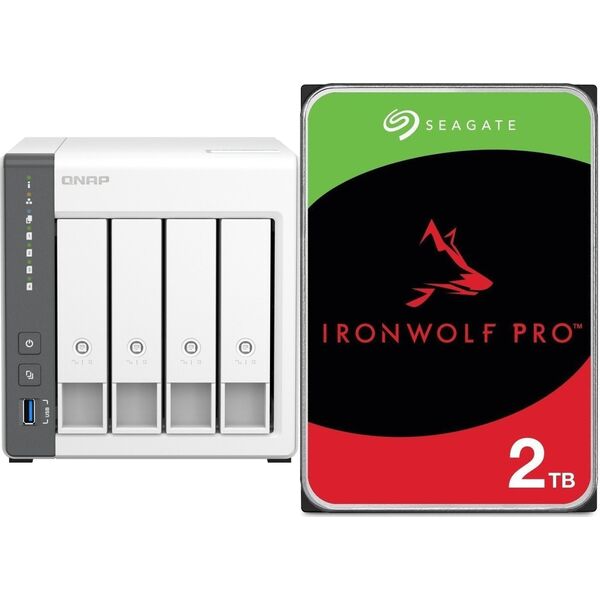 Serwer plików Qnap Qnap TS-433-4G + Seagate IronWolf 2TB (ST2000VN003)