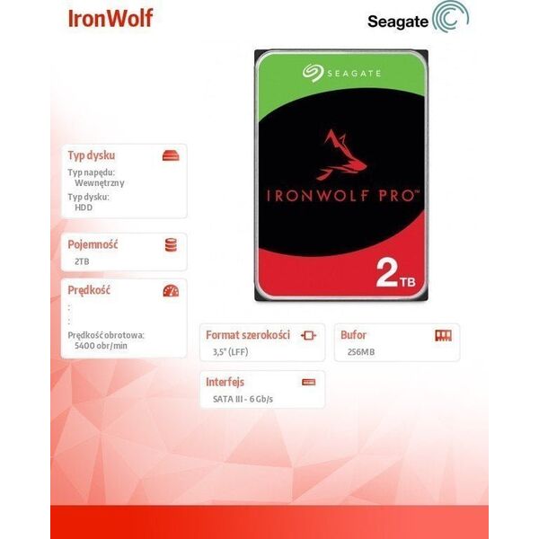 Serwer plików Qnap Qnap TS-464-8G + Seagate IronWolf 2TB (ST2000VN003)