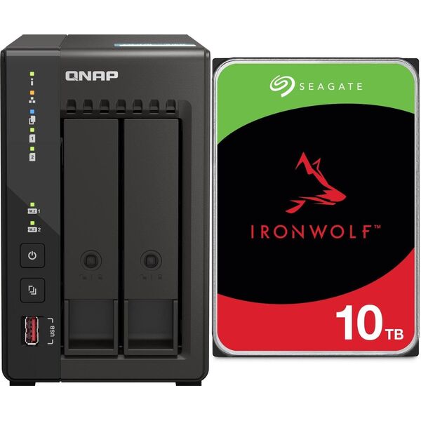 Serwer plików Qnap Qnap TS-253E-8G + Seagate IronWolf 10TB (ST10000VN000)
