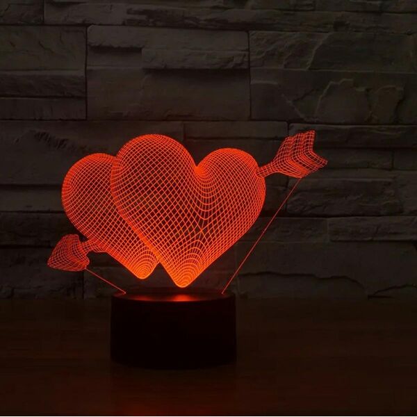 ATL ZD98E Lampka nocna serce 3d led