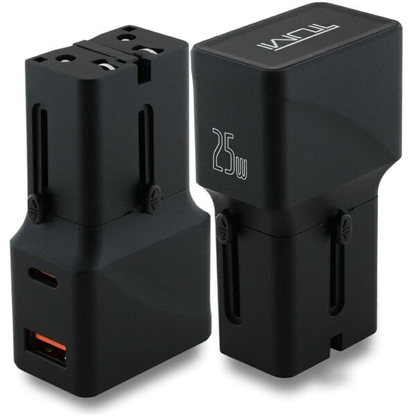 Ładowarka sieciowa TUMI Travel Adapter   25W USB-C / USB-A czarny