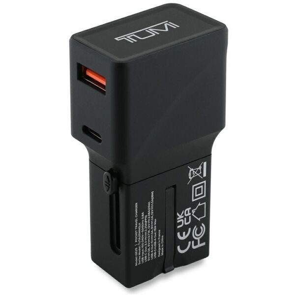 Ładowarka sieciowa TUMI Travel Adapter   25W USB-C / USB-A czarny