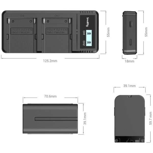 Μπαταρία SmallRig 3823 NP-F970 + φορτιστής