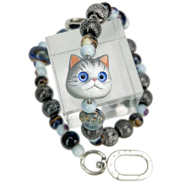 Bag charm handstrap Nimmy New Big Eye Cute Pets 2.0 gray