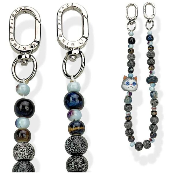 Bag charm handstrap Nimmy New Big Eye Cute Pets 2.0 gray