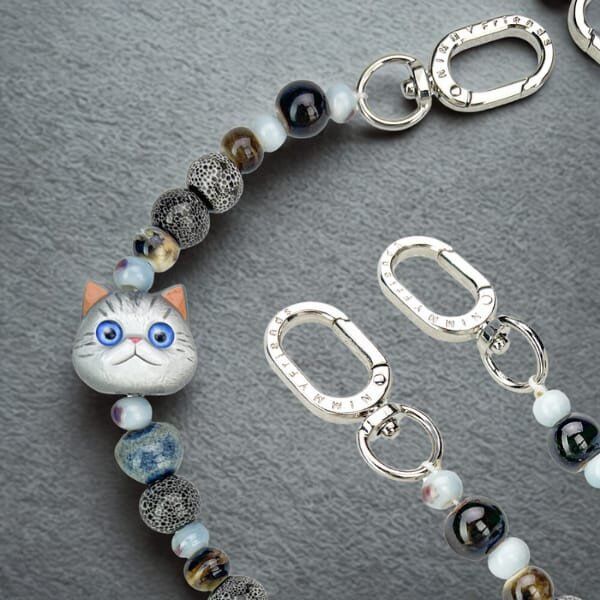 Bag charm handstrap Nimmy New Big Eye Cute Pets 2.0 gray