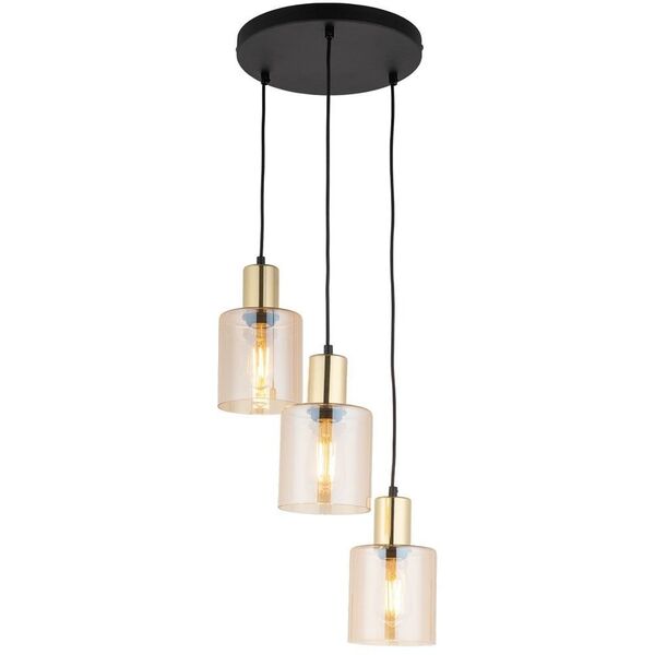 TK Lighting Sierra 6667 lampa wisząca zwis 3x15W E27 złota/bursztynowa