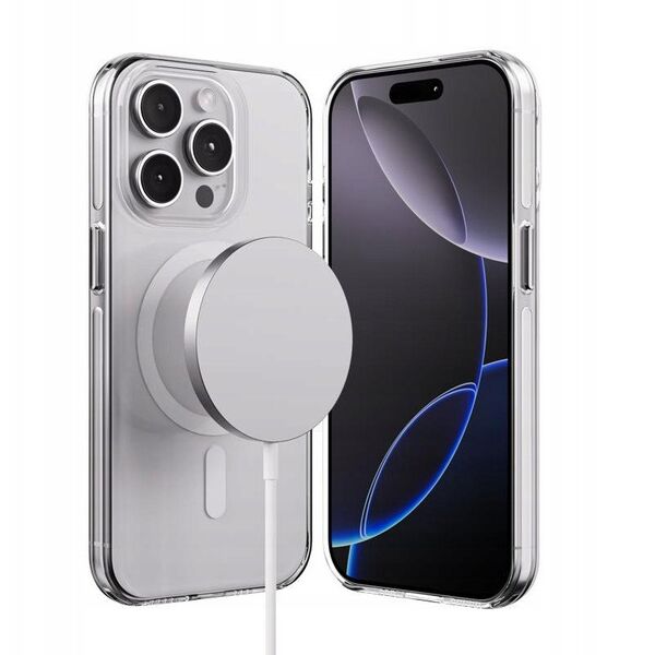 Etui do iPhone 15 Pro Crong Clear MAG Pro Case Cover MagSafe Przezroczysty
